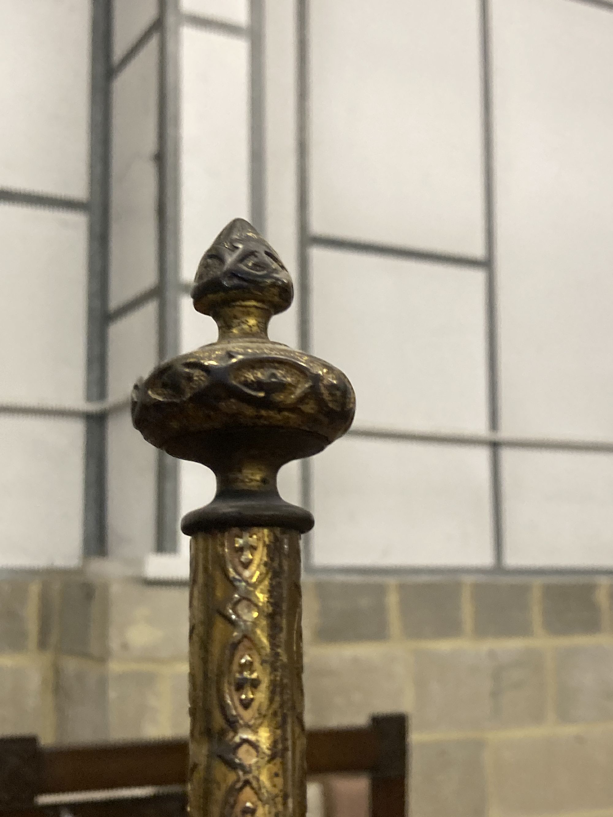 A Victorian polescreen, height 150cm